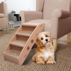 shumee Zložljive stopnice za pse rjave 62x40x49,5 cm