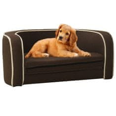 Greatstore Zložljiv pasji kavč rjav 76x71x30 cm s platneno pralno blazino