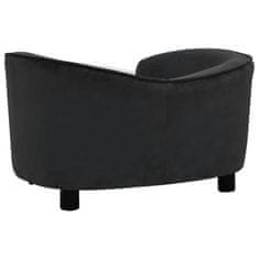 Vidaxl Pasji kavč črn 69x49x40 cm iz pliša