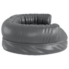Vidaxl Ergonomska pasja postelja iz pene siva 75x53 cm um. usnje
