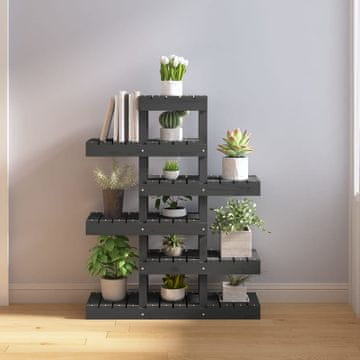Vidaxl vidaXL Stojalo za rastline, sivo, 85x25x109,5 cm, masiven borov les