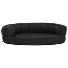Greatstore Ergonomska pasja postelja 75x53 cm videz platna flis črna