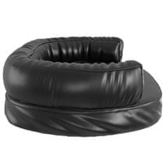 Greatstore Ergonomska pasja postelja iz pene črna 75x53 cm um. usnje
