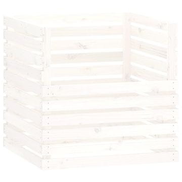 Vidaxl Kompostnik bel 80x80x78 cm trdna borovina