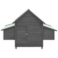 Vidaxl Kokošnjak siv in bel 150x96x110 cm trdna borovina