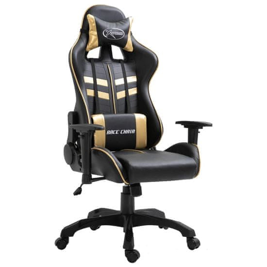 Vidaxl Gaming stol zlato umetno usnje