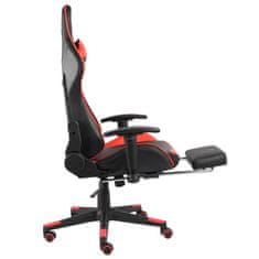 Greatstore Vrtljiv gaming stol z naslonjalom za noge rdeč PVC