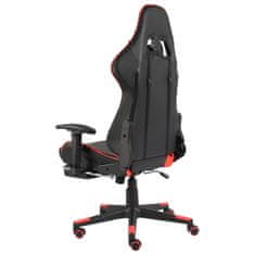 Greatstore Vrtljiv gaming stol z naslonjalom za noge rdeč PVC