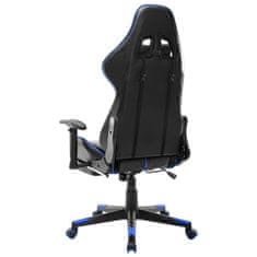 Greatstore Gaming stol z oporo za noge črno in modro umetno usnje