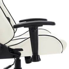 Vidaxl Gaming stol belo in črno umetno usnje