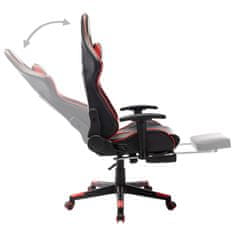 shumee Gaming stol z oporo za noge črno in rdeče umetno usnje