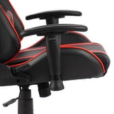 Greatstore Vrtljiv gaming stol rdeč PVC