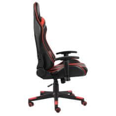 Greatstore Vrtljiv gaming stol rdeč PVC