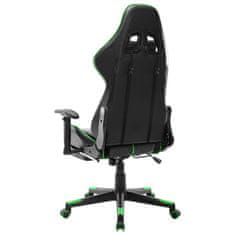 shumee Gaming stol z oporo za noge črno in zeleno umetno usnje