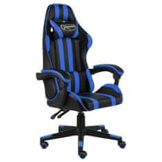 Greatstore Racing stol črno in modro umetno usnje