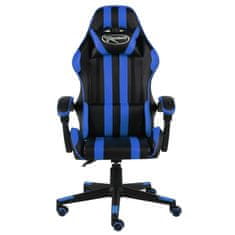 Greatstore Racing stol črno in modro umetno usnje