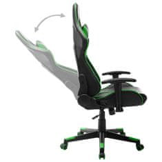 Greatstore Gaming stol črno in zeleno umetno usnje
