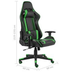 Vidaxl Vrtljiv gaming stol zelen PVC
