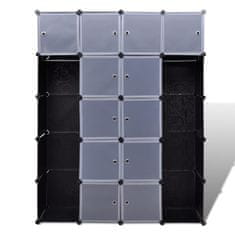 Greatstore Modularna omara s 14 predelki črna in bela 37x146x180,5 cm