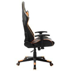 Greatstore Gaming stol črno in oranžno umetno usnje