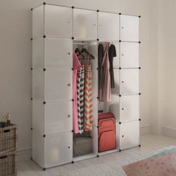 Vidaxl vidaXL Modularna garderobna omara s 14 predelki bela 37 x 146 x 180,5 cm
