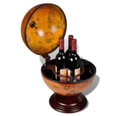 Greatstore Namizni globus z barom / stojalo za vino les evkaliptusa