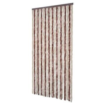 Vidaxl Zavesa proti mrčesu iz šenilje 100x220 cm bež in svetlo rjava