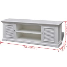 Vidaxl Bela lesena omarica za TV