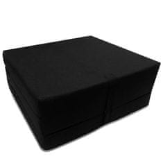 Vidaxl Tridelna vzmetnica iz pene 190 x 70 x 9 cm črna