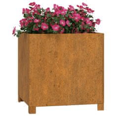 Vidaxl Cvetlično korito z nogami zarjavelo 49x47x50 cm corten jeklo