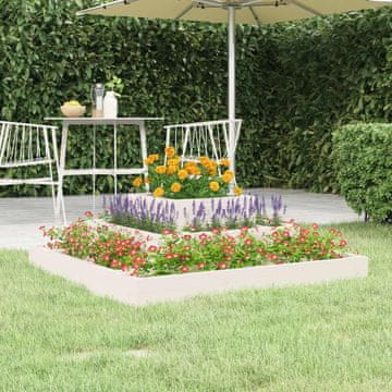 Vidaxl vidaXL Rožno korito, belo, 80x80x27 cm, masivni borov les