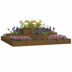 Vidaxl Visoka greda medeno rjava 112x112x27 cm trdna borovina