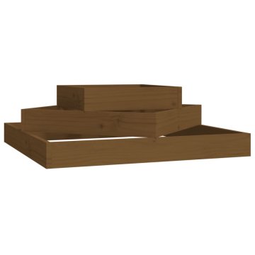 Vidaxl Visoka greda medeno rjava 83x83x27 cm trdna borovina