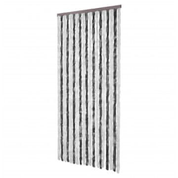 Vidaxl Zavesa proti mrčesu iz šenilje 90x220 cm siva in bela