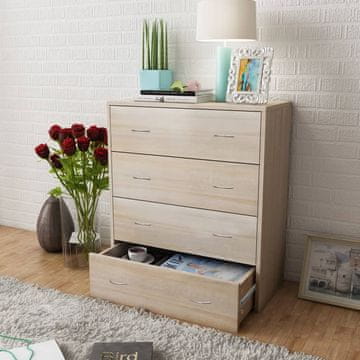 Vidaxl vidaXL Predalnik s 4 predali 60 x 30,5 x 71 cm hrast