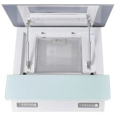 Vidaxl Kuhinjska napa kaljeno steklo 600 mm bela