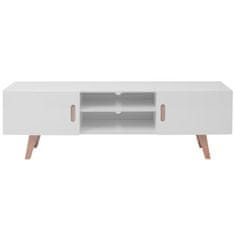Vidaxl TV stojalo MDF 150x35x48,5 visok sijaj bele barve