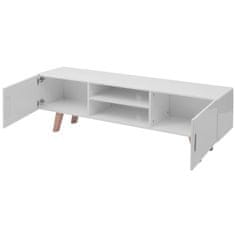Vidaxl TV stojalo MDF 150x35x48,5 visok sijaj bele barve