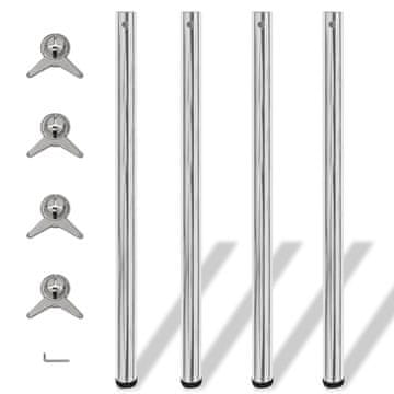 Vidaxl 4 noge mize z nastavitvijo višine 1100 mm Krom