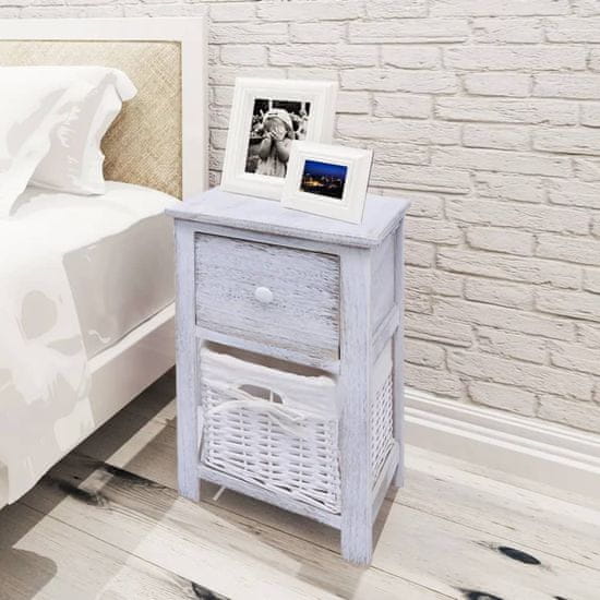 Vidaxl Elegantna nočna omarica 2 kosa les bele barve
