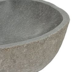 Vidaxl vidaXL Umivalnik iz rečnega kamna, ovalen, (37-46) x (29-36) cm