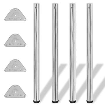 Vidaxl 4 noge mize z nastavitvijo višine 870 mm Krom