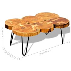 Vidaxl Klubska mizica 35 cm 6 debel trden palisander