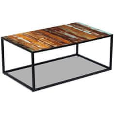 Vidaxl Klubska mizica iz trdnega predelanega lesa 100x60x40 cm