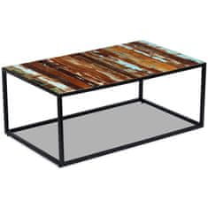 Vidaxl Klubska mizica iz trdnega predelanega lesa 100x60x40 cm