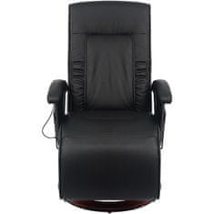Vidaxl Shiatsu masažni stol črno umetno usnje