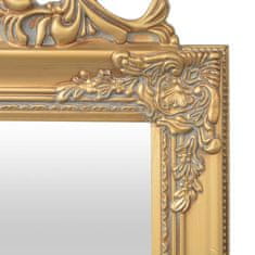 shumee Samostoječe Ogledalo Baročni Stil 160x40 cm Zlate Barve