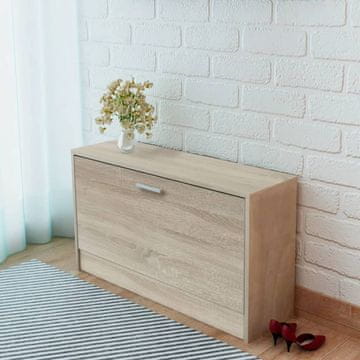 Vidaxl vidaXL Pisalna miza s predalom in omarico iz hrasta 100x40x73 cm