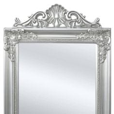 shumee Samostoječe Ogledalo Baročni Stil 160x40 cm Srebrne Barve