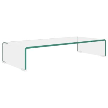 Vidaxl Stojalo za TV/Računalniški Zaslon Prosojno Steklo 70x30x13 cm